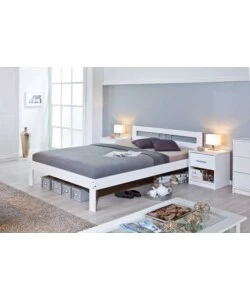 LETTO MATRIMONIALE IN PINO BIANCO 140X200 CM